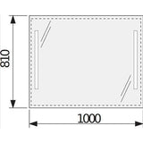 Jika Clear tükör led világítással, kapcsoló nélkül, 100x81 cm-1