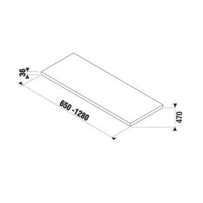 Jika Cubito - N 65 - 128 cm méretre vágható mosdótartólap, kivágás és konzolok nélkül, fehér ( H46J4200105001 )