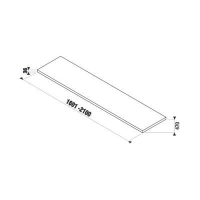 Jika Cubito - N 160,1 - 210 cm méretre vágható mosdótartólap, kivágás és konzolok nélkül, tölgy ( H46J4220105191 )