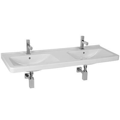 Jika Cubito Pure mosdó 130x48,5 cm dupla, túlfolyóval, csaplyukkal, fehér (H8144200001041)