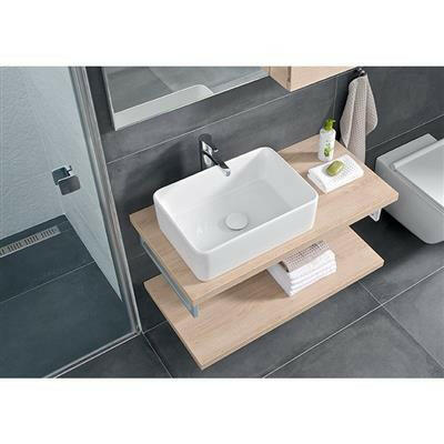 Jika Cubito Pure 50 szögletes mosdótál, csaplyuk és túlfolyó nélkül, Jikaperla, fehér, 50x35x19 cm (H8184231001121)
