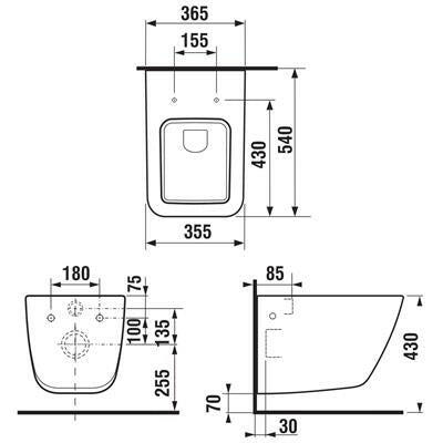Jika Cubito Pure fali WC, mélyöblítésű, Easy fit szerelőkészlettel, 54 cm (H8204230000001)