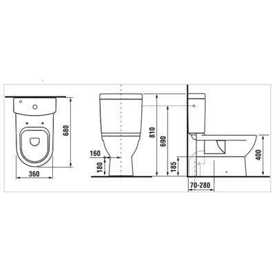 Jika Mio wc tartály oldalsó vízbekötésű, dual flush, Jikaperla ( H8277121002411 )