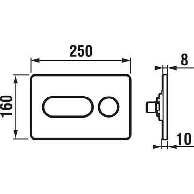 Jika PL8 nyomólap, fehér/zöld gyűrűvel, dual flush-1