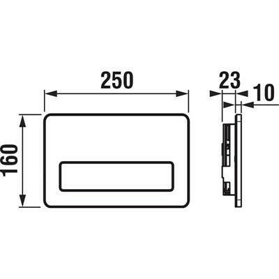 Jika PL3 Single Flush nyomólap, matt króm (H8936600070001)