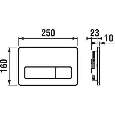 Jika PL3 Single Flush nyomólap, dual flush, fényes króm-1