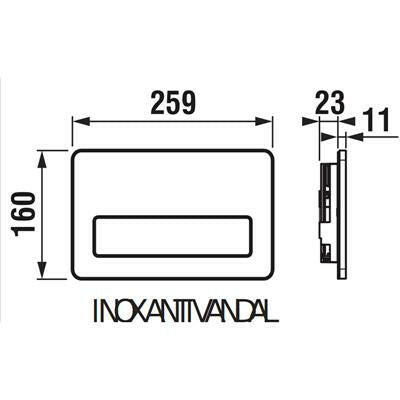 Jika PL3 Single Flush nyomólap, inox antivandal, rozsdamentes acél (H8936650000001)