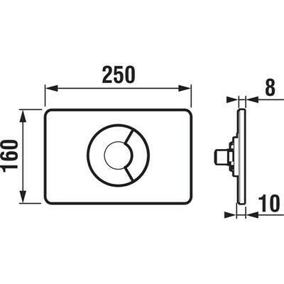 Jika PL9 Modul nyomólap, dual flush, matt króm (H8936760070001)