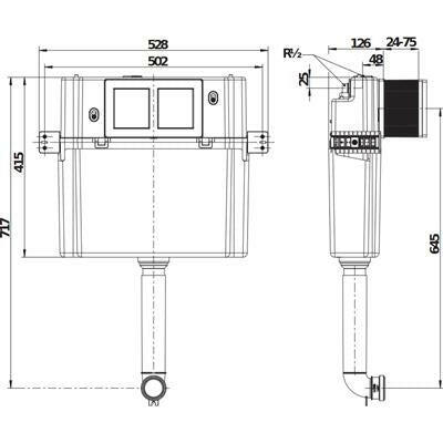 Jika Basic Tank System falbaépített modul, álló wc-hez, falra szerelhető-1