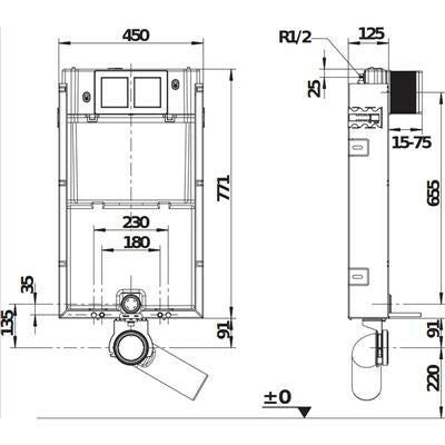 Jika Basic Wc System falbaépített modul, fali wc - hez (H8956510000001)