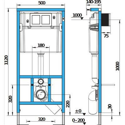 Jika Basic Wc System falbaépített modul, fali wc - hez, padlóra szerelhető, állítható (H8956520000001)