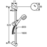 KLUDI Zenta 2S zuhanyszett állítható tartó+gégecső+fej 60 cm-1