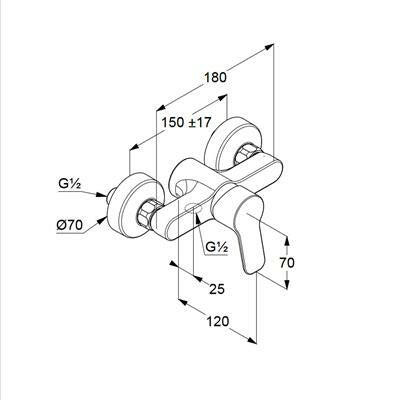 KLUDI Pure&Easy egykaros zuhanycsaptelep szett nélkül (378410565)