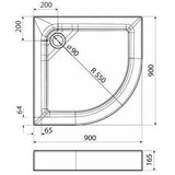 Kolo First zuhanytálca 90cm íves, előlappal-1