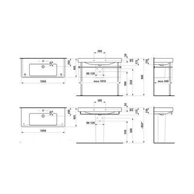 Laufen Pro S mosdó, ráépíthető 105x46,5x9,5 cm ( H8139660001041 )