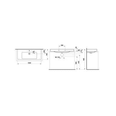 Laufen Pro S mosdótál csiszolt alsó felülettel 105x46.5x9,5 cm ( H8169660001041 )