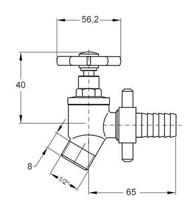 Mofém kerti locsolószelep 1/2 " Kifutó-1