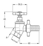 Mofém kerti locsolószelep 1/2 " Kifutó-1