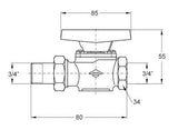 Mofém golyóscsap 3/4 "KB AHA-1