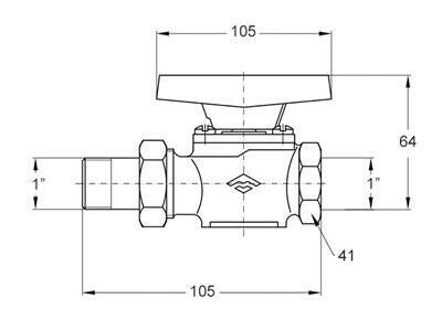 Mofém golyóscsap 1 "KB AHA-1