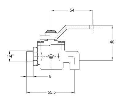 Mofém golyós ürítőcsap 1/4" könyök 113 - 0045 - 00