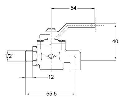 Mofém golyós ürítőcsap 1/2" könyök 113 - 0047 - 00