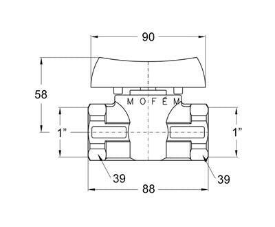 Mofém Flexum golyóscsap 1" BB (113 - 0069 - 10)