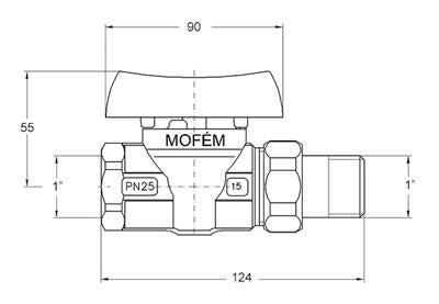 Mofém Flexum golyóscsap 1" KB hollanderes gázhoz (113 - 0070 - 10)
