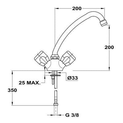 Mofém Eurosztár mosogató csaptelep álló-1