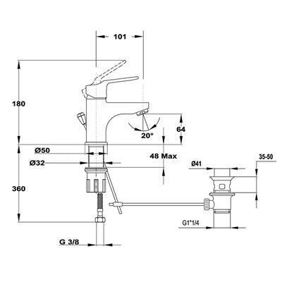 Mofém Mambo-5 mosdó csaptelep leeresztő nélkül-1