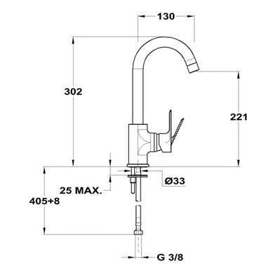 Mofém Trend Plus mosdó csaptelep álló kifolyócső 130 mm-1