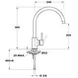 Mofém Junior Evo X mosogató csaptelep, álló, íves, 240 mm forgatható kifolyóval  152-0052-01-1