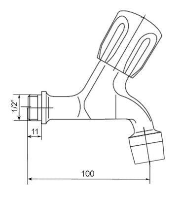Mofém kifolyócsap 1/2" perlátoros 162 - 0005 - 00