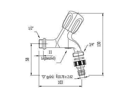 Mofém kerticsap légbeszívóval 1/2" 162 - 0007 - 00