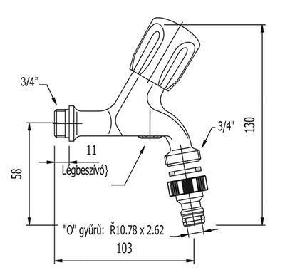 Mofém kerticsap légbeszívóval 3/4" 162 - 0008 - 00