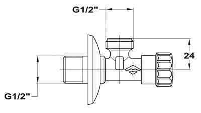 Mofém sarokszelep 1/2" - 1/2" 163 - 0002 - 00