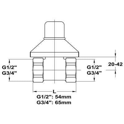 Mofém csempeszelep 1/2 " piros jelzéssel 164 - 0015 - 00