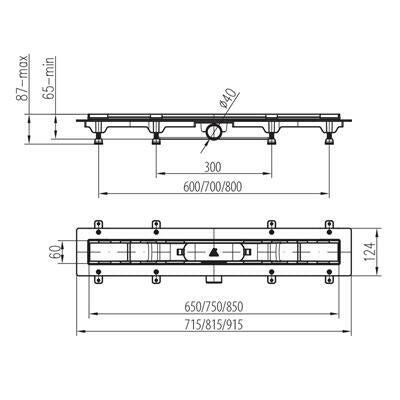 Mofém Linear zuhanyfolyóka MLP - 750D ( 501 - 0003 - 02 )