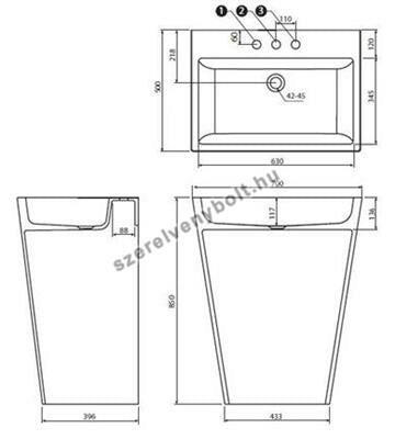 Marmorin Tebe mosdó 700x500x850 mm-1