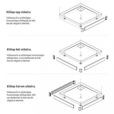 Radaway Argos C zuhanytálca 80x80 cm akril, lábbal, R399 szifonnal 4ACN88 - 02