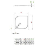 Radaway Delos C zuhanytálca 90x90 cm akril, lapos, ST90 szifonnal (cikkszám: SDC0909-01)-1