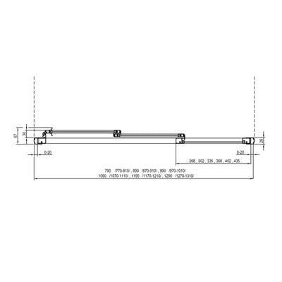 Ravak ASDP3 - 110 198 zuhanyajtó, fekete +Pearl polisztirén (00VD03R211)