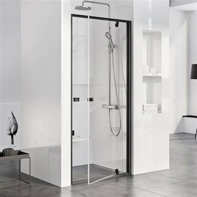 Ravak PDOP1 - 80 zuhanyajtó fekete/transparent + transparent (03G40300Z1)