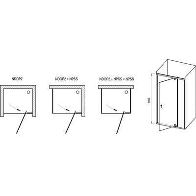 Ravak NDOP2-120 zuhanyajtó, szatén + Transparent-4