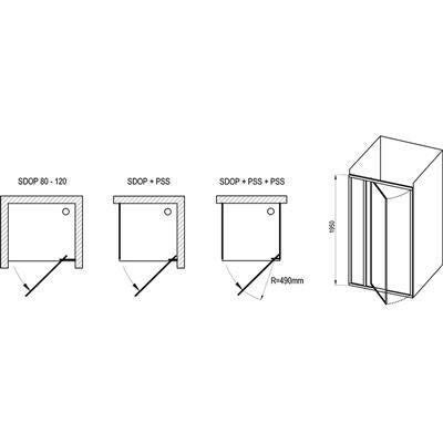 Ravak SDOP 80 zuhanyajtó fehér+ transparent 195 cm - kifutó-3