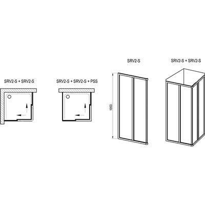 Ravak SRV2 80 195 S zuhanykabin fehér + pearl-6