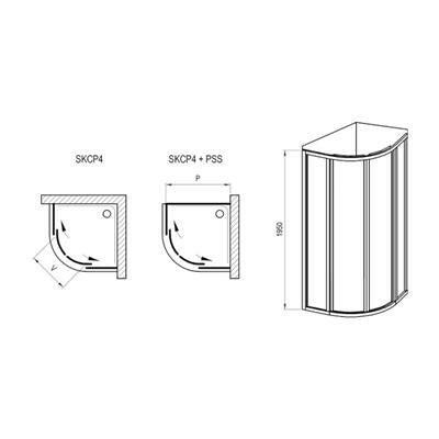 Ravak SKCP4-80 195 zuhanykabin, szatén+Transparent üveg-3