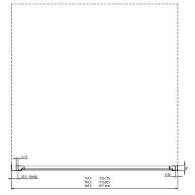 Ravak PSS-75 195 fix zuhanyfal, fehér+Transparent üveg - kifutó-6