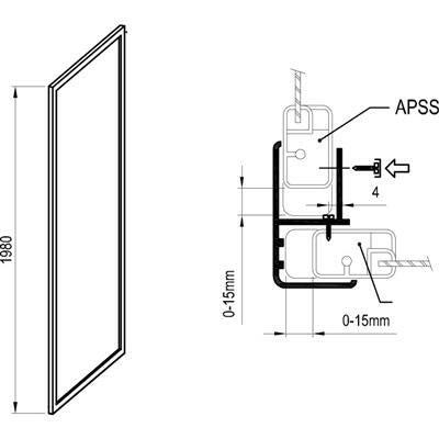 Ravak APSS-75 198 fix zuhanyfal, fehér+Transparent üveg-5