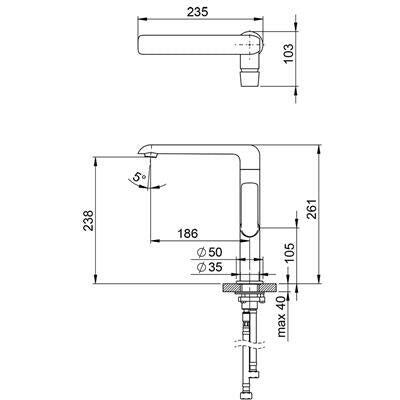 Ravak Flat konyhai álló mosogató csaptelep, FL 016.00 ( X070125 )